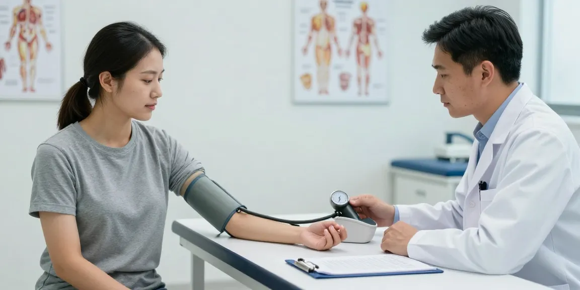 Healthcare professional using a medical sphygmomanometer to measure patient blood pressure in a clinical setting.
